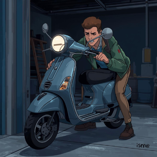 Een fiets met een licht eraan bevestigd