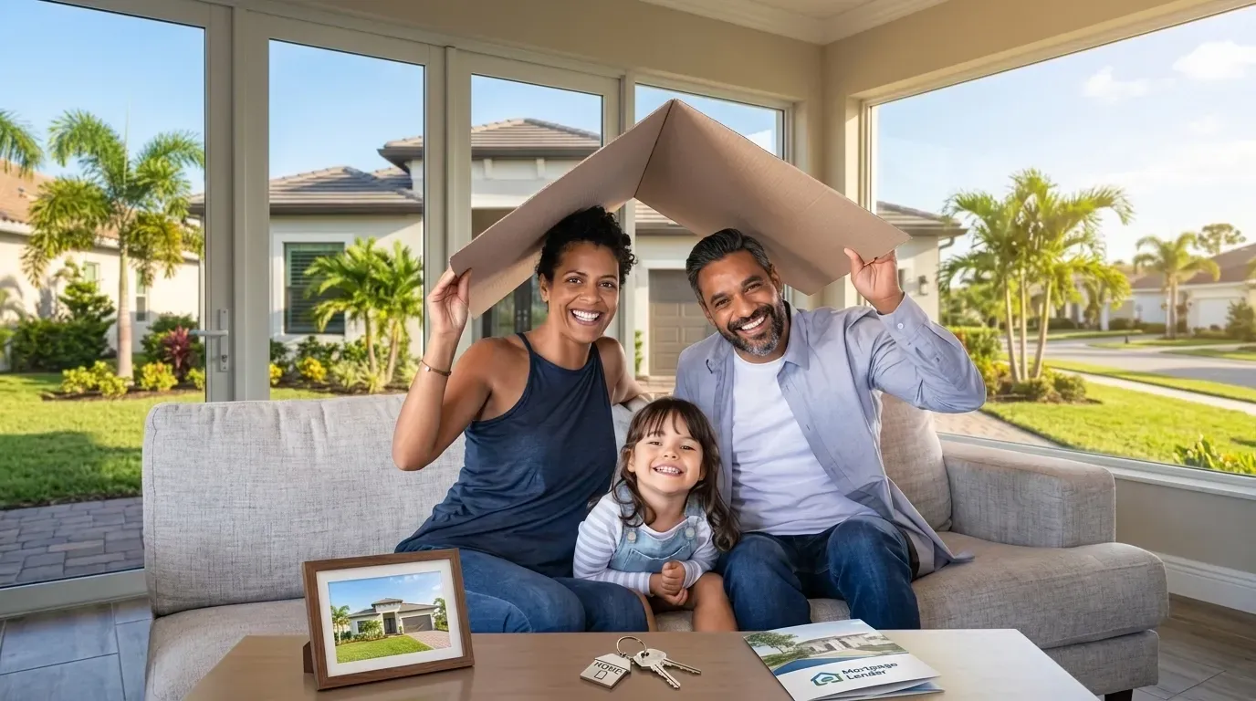 A beautiful modern Florida home in a sunny suburb representing affordable home insurance in Florida.