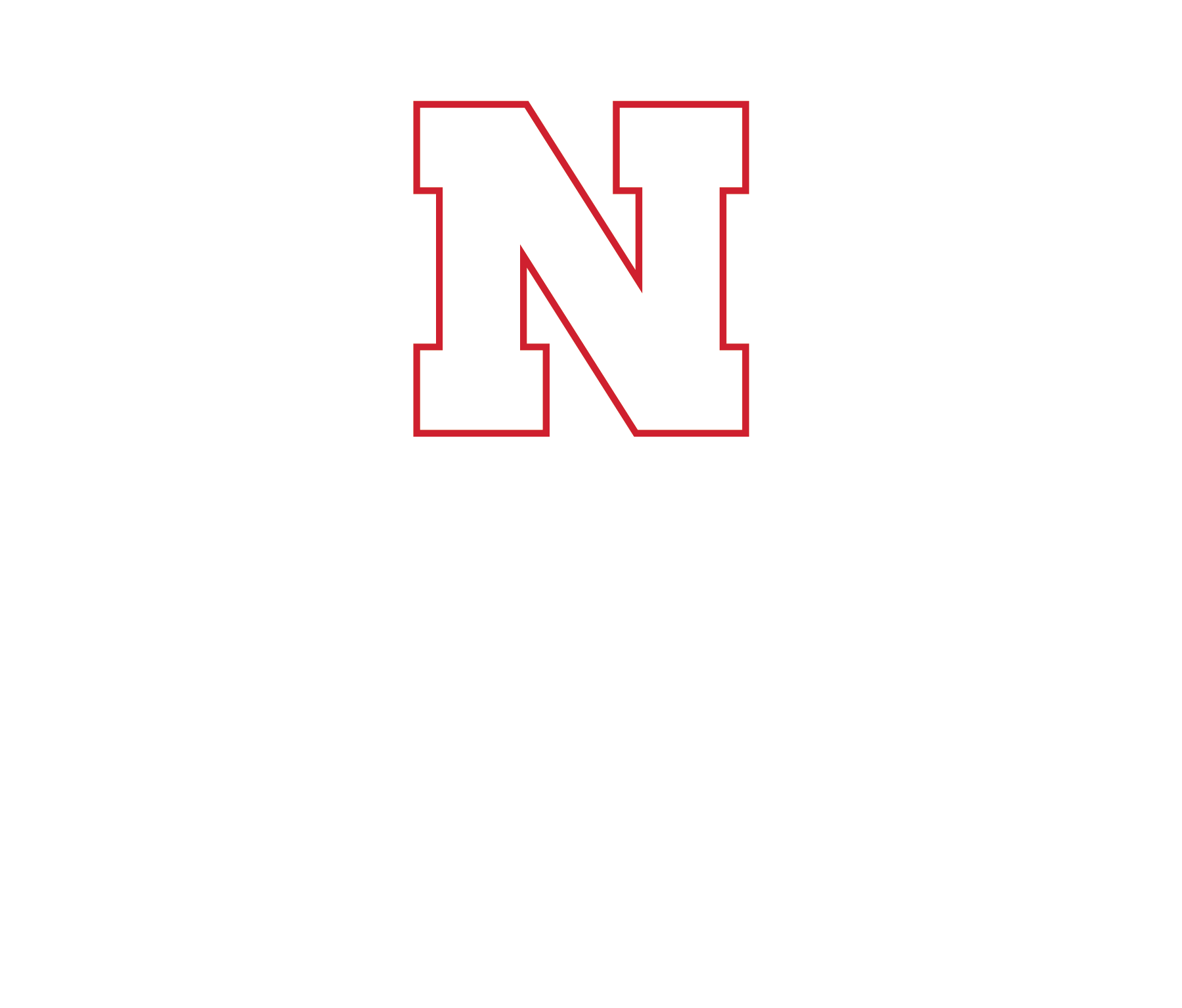 Red outline of the letter 