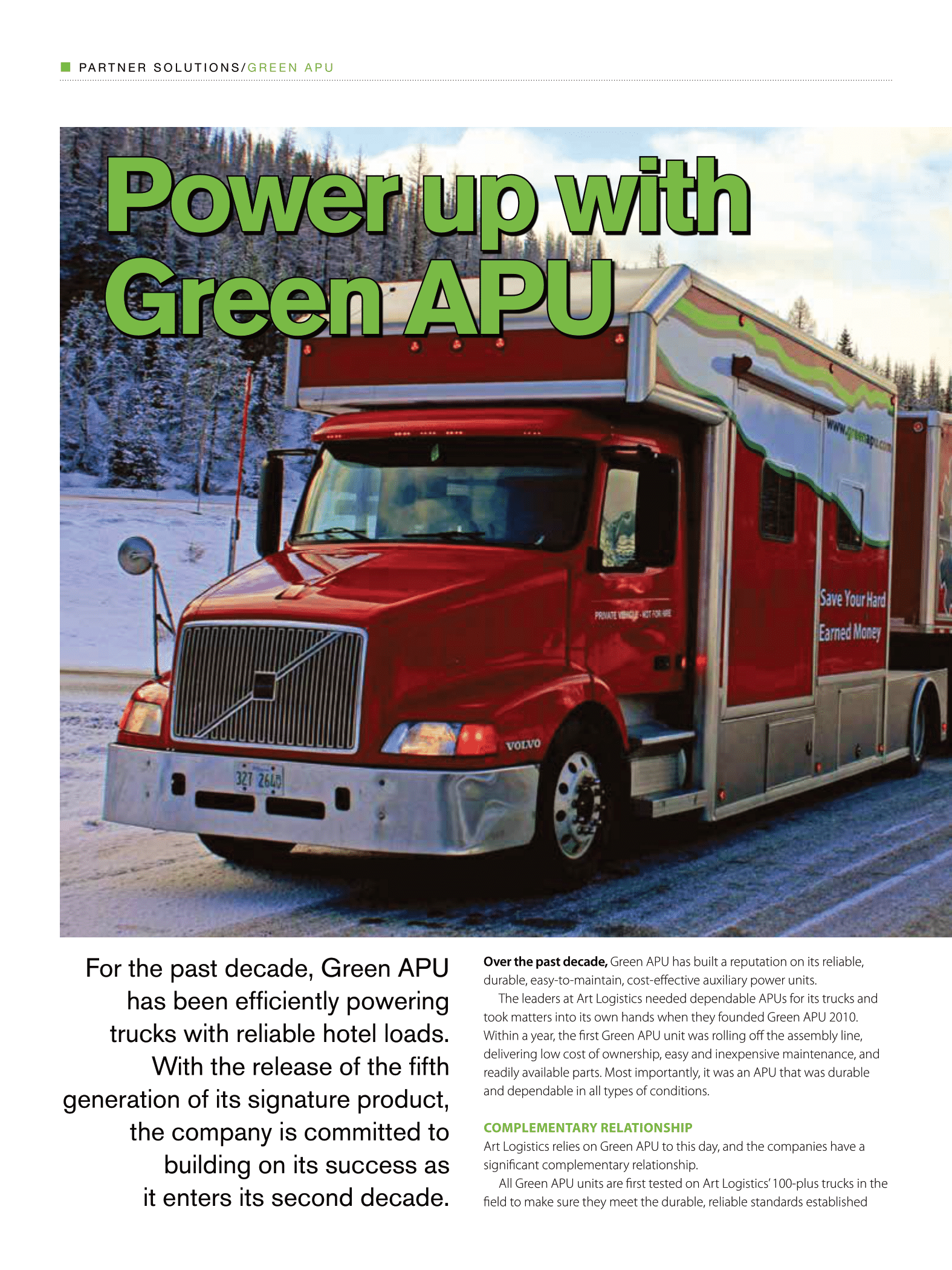 Power up With Green APU Page One - Rome, NY - R.B. Humphreys, Inc.