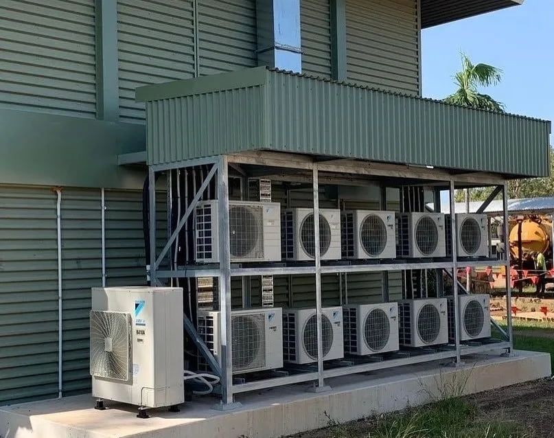 Air Conditioning Units Installed on a Metal Rack — Active Airconz in Winnellie, NT