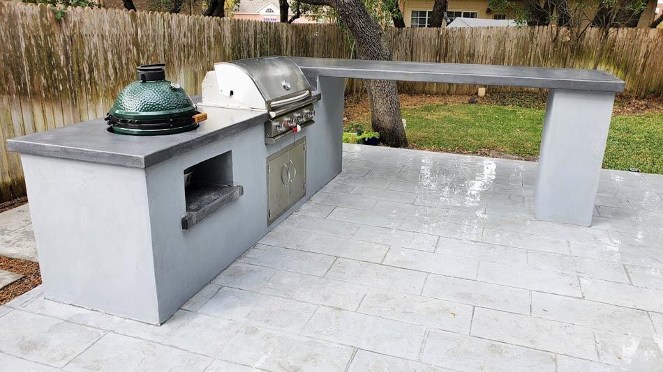 A Patio with A Grill and Countertop