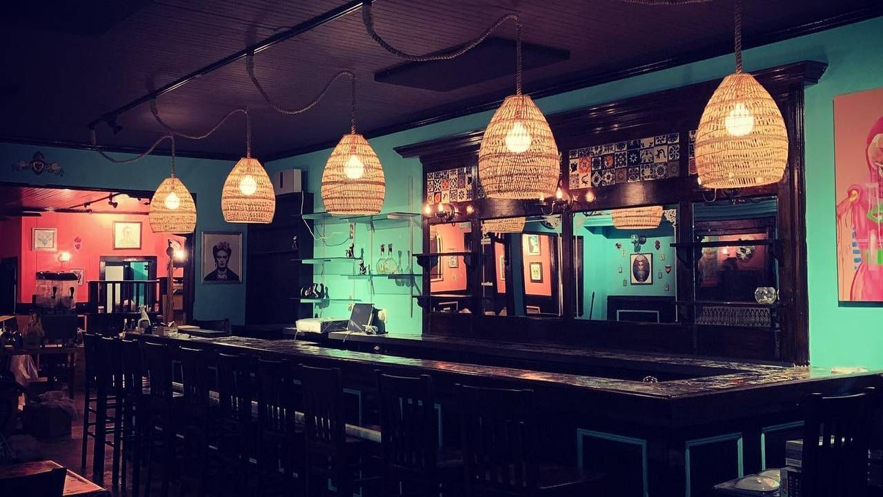 Interior of a restaurant and bar.