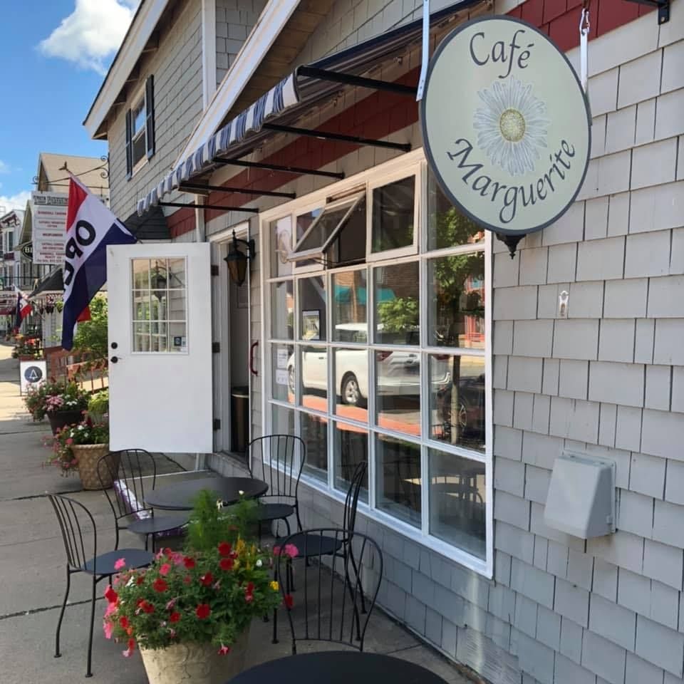 Exterior of Cafe Marguerite in Pine Hill, New York.