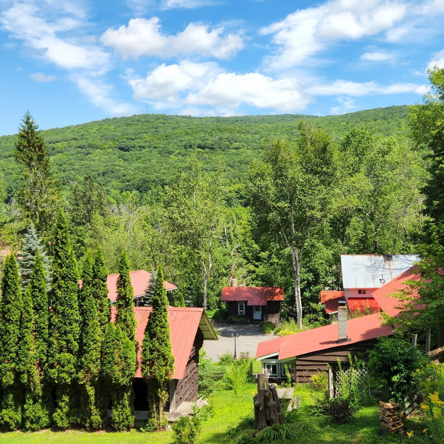 Beautiful Catskills views seen from Belleayre Lodge in Pine Hill, New York