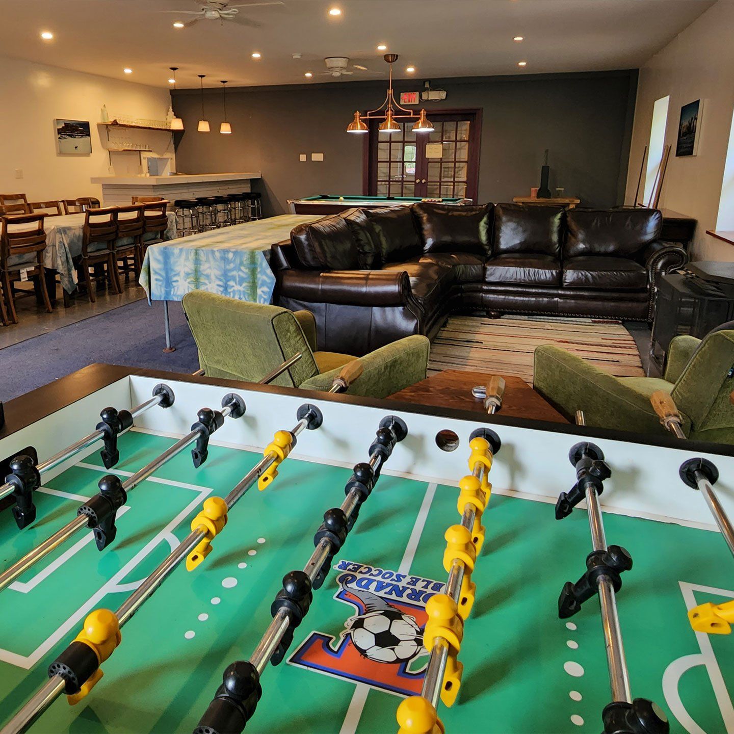 Foozball table in the Belleayre Lodge rec room, located in the Catskills in Upstate NY.