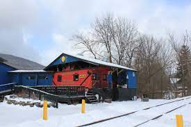 Belleayre Lodge as seen in snow-covered grounds.