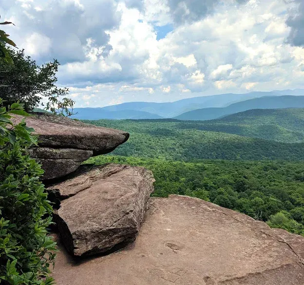 Beautiful Catskills views seen from Belleayre Lodge in Pine Hill, New York