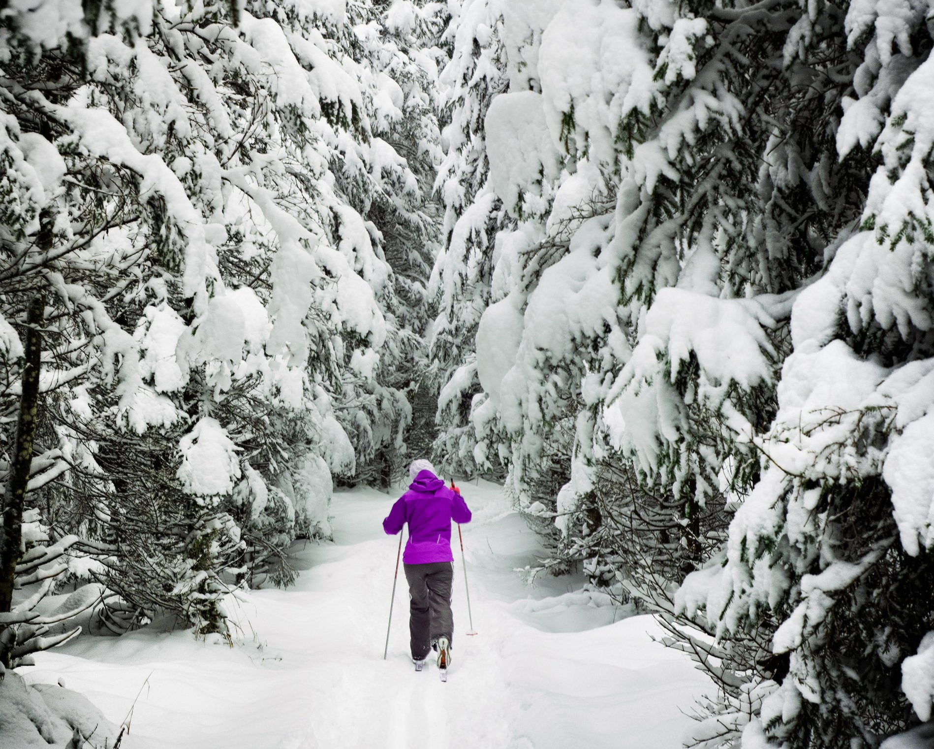 Person skiing on Belleayre Mountain in Upstate New York