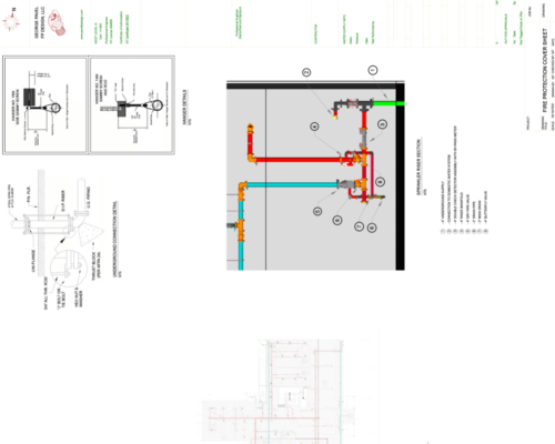 A bunch of drawings of pipes on a white background