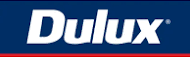 The white Dulux brand logo on a dark blue background with a thin red horizontal line at the bottom.