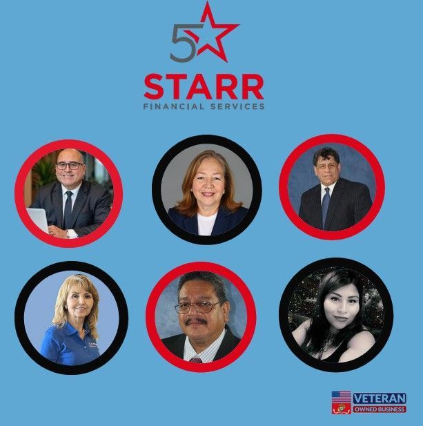 A poster for starr financial services features a group of people