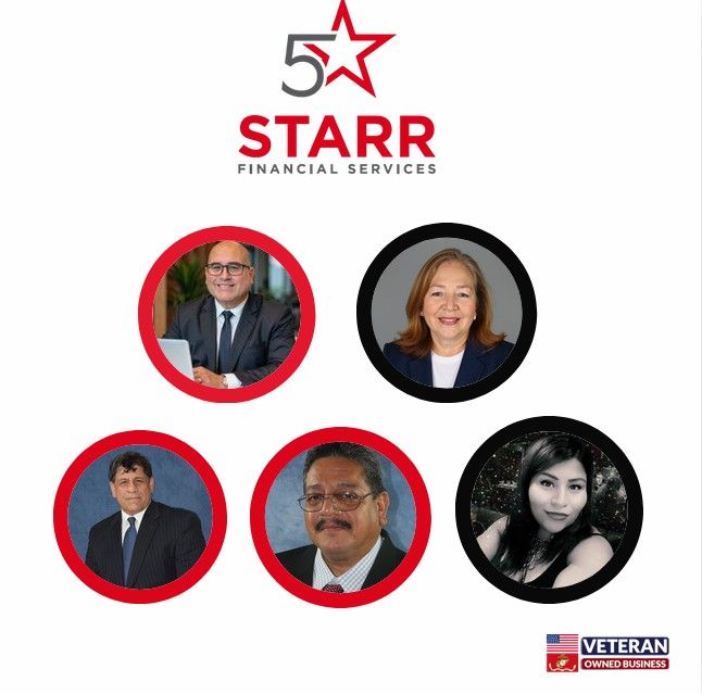 A poster for starr financial services features a group of people