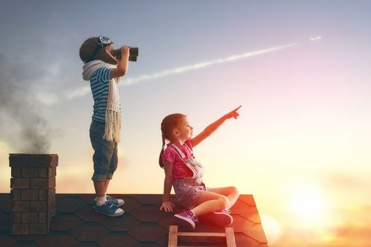 Kids with Binoculars — Three Dormers and Two Chimneys in Olathe, KS