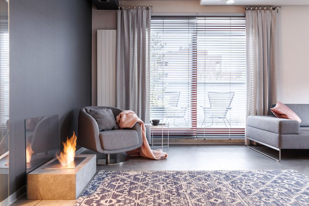 Inviting Living Space adorned with White Blinds — Blinds in Bogangar, NSW