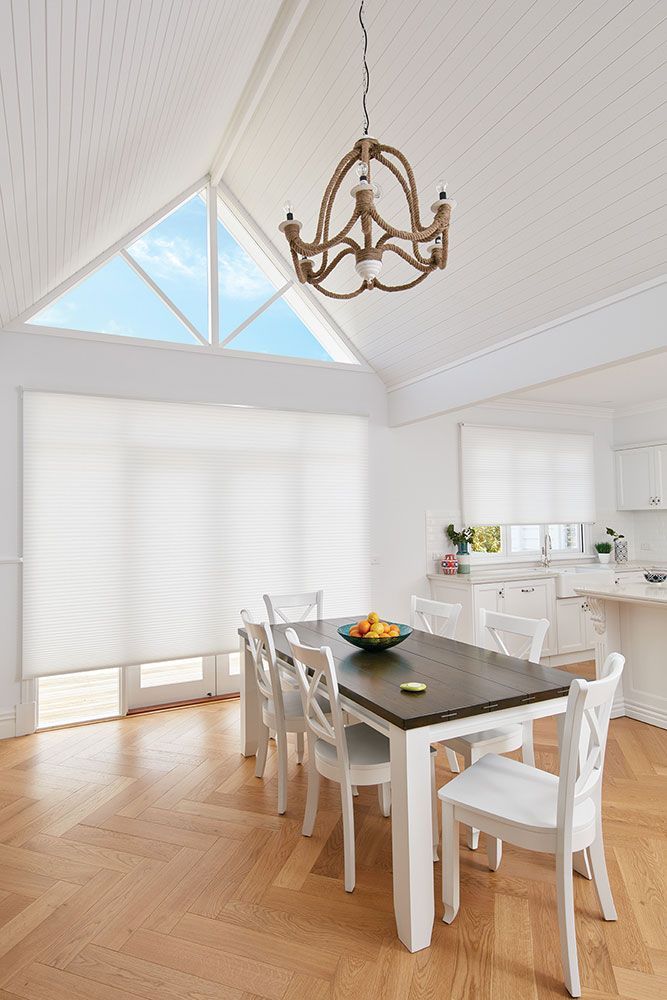 Duette 6 Blinds Enhancing Dining Room — Blinds in Bogangar, NSW