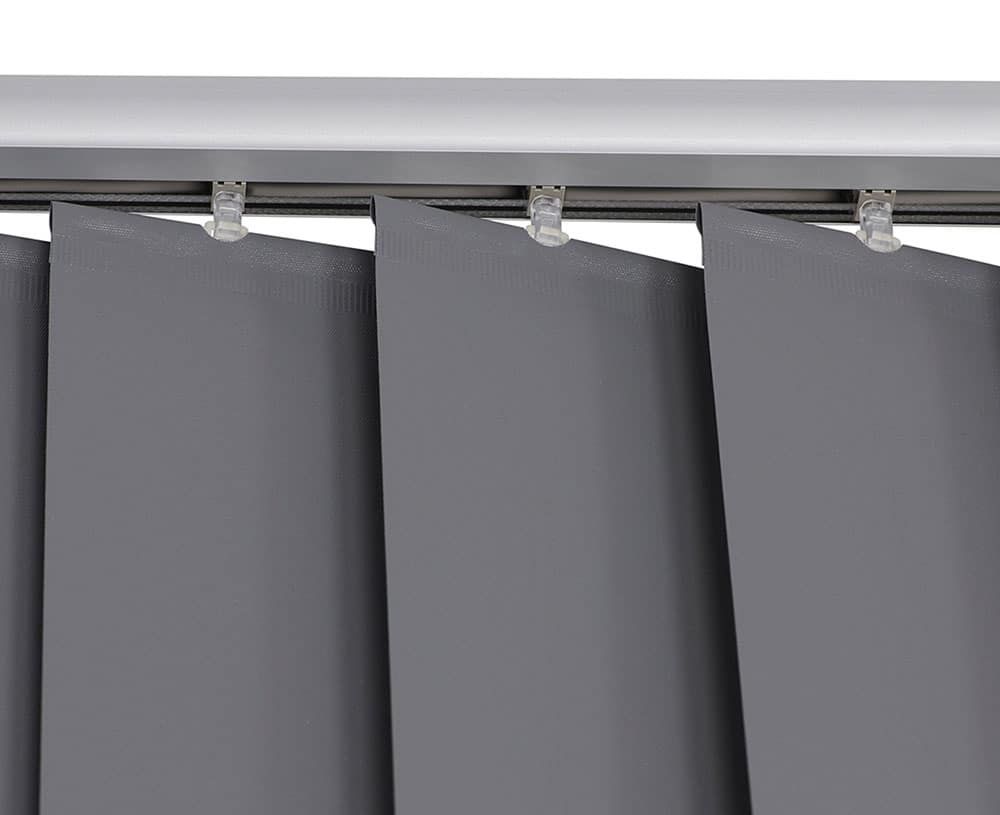 Stylish Grey Edge Vertical Blinds — Blinds in Bogangar, NSW