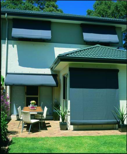 Outdoor Pivot Blinds Back Of House — Blinds in Bogangar, NSW