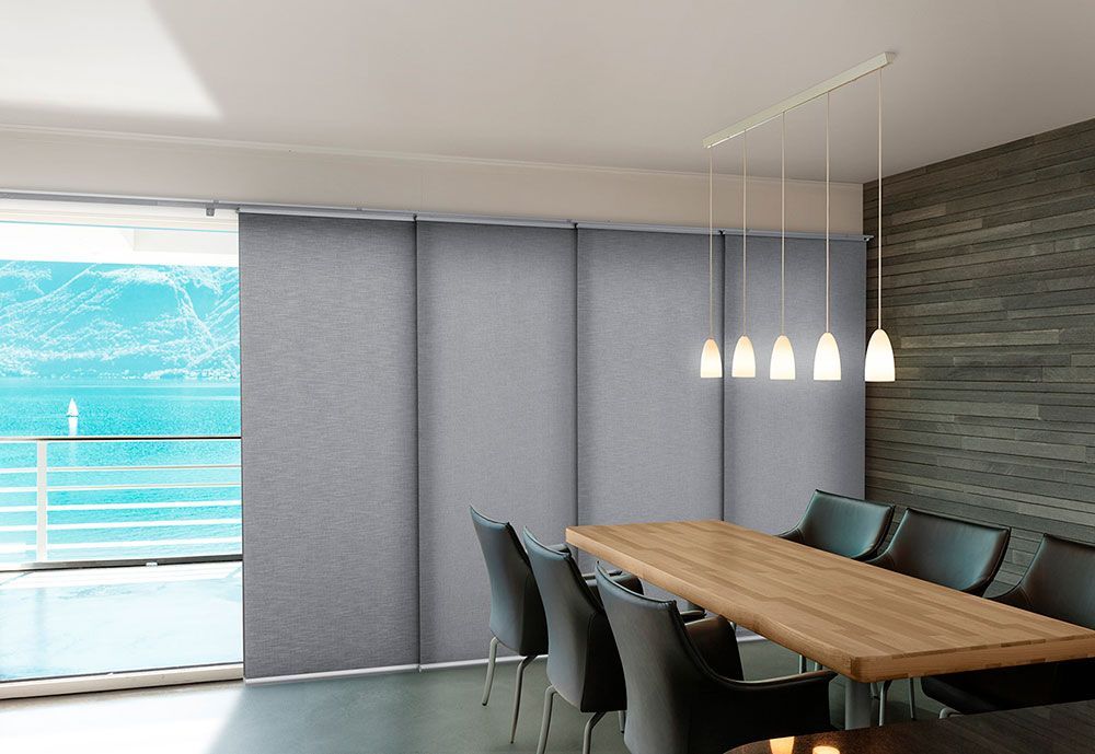 Panel Glide Blinds in Dining Room — Blinds in Bogangar, NSW