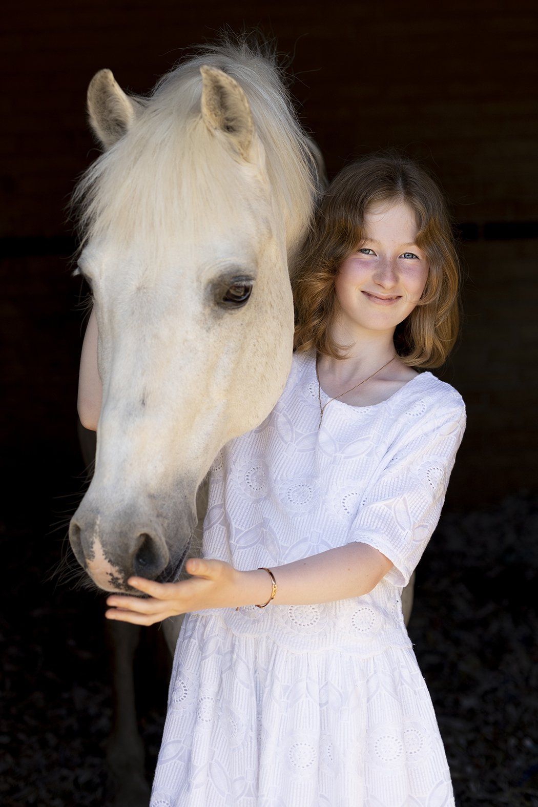 a girl and pony