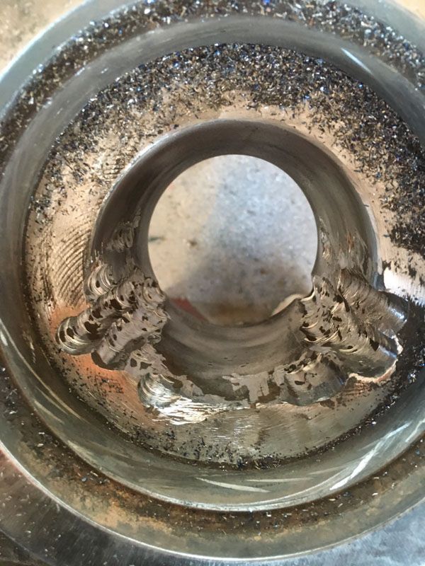 Damaged machine hole