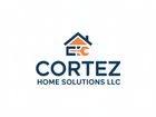 Logo for Cortez Home Solutions LLC, featuring a blue and orange house icon above the company name in blue text.