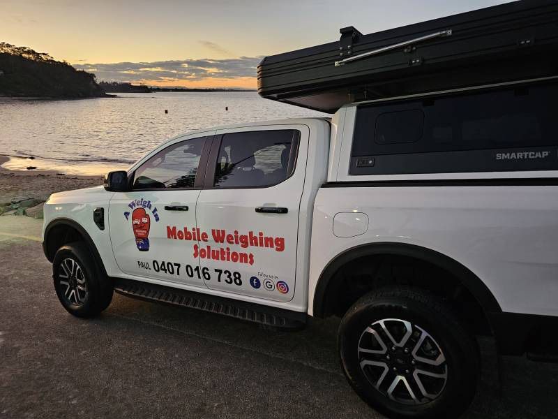 A White Truck With Mobile Weighing Solutions Written On The Side — A Weigh In - Mobile Weighing Solutions in Noraville, NSW
