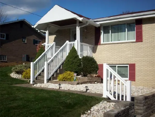 Porch with White Fence – Pittsburgh, PA – Affordable Fence & Railing, LLC