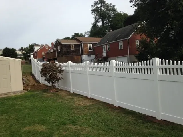 Long Residential White Fence — Pittsburgh, PA — Affordable Fence & Railing, LLC