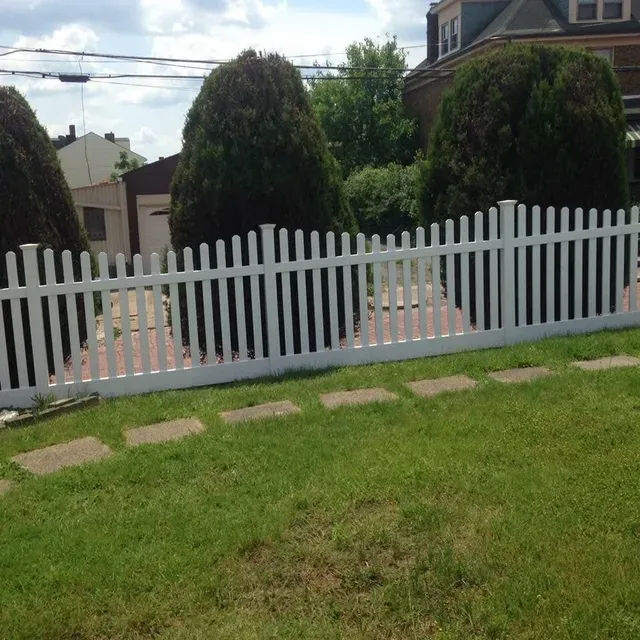 White Fence on Lawn — Pittsburgh, PA — Affordable Fence & Railing, LLC