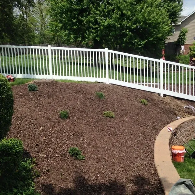 White Fence Installed in Backyard — Pittsburgh, PA — Affordable Fence & Railing, LLC
