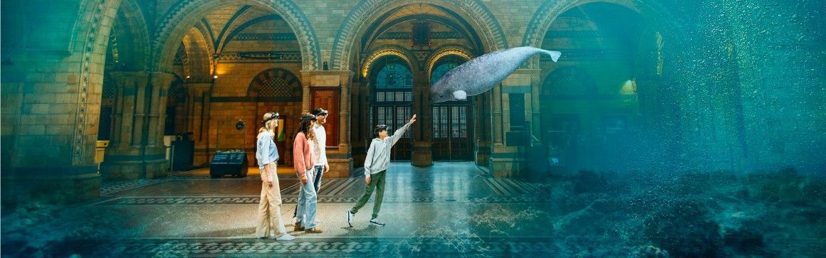 Un groupe de personnes avec des Hololens devant un Narluga
