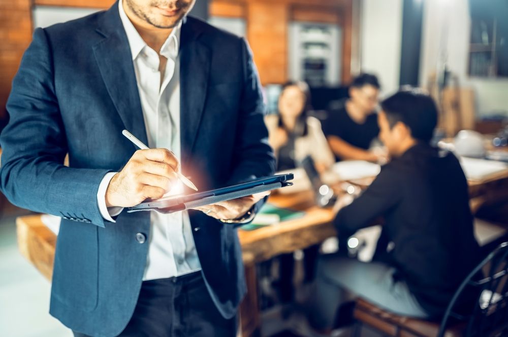 Executive working in office