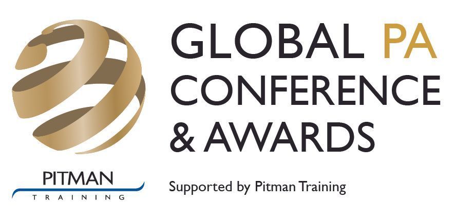 Global PA Conference and Awards logo supported by Pitman Training
