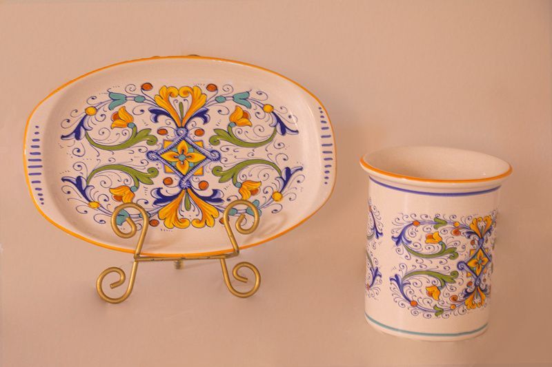 a tray and a cup are sitting on a table .