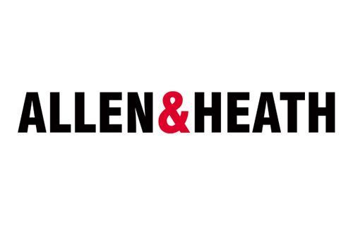 The allen & heath logo is black and red on a white background.