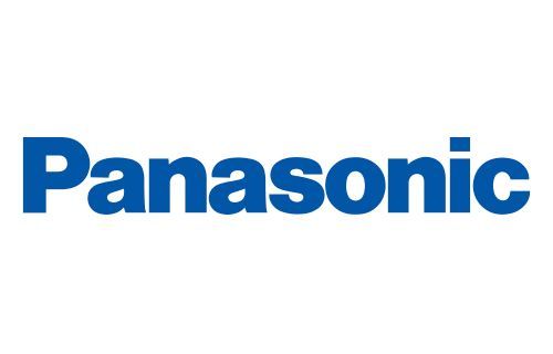 The panasonic logo is blue and white on a white background.