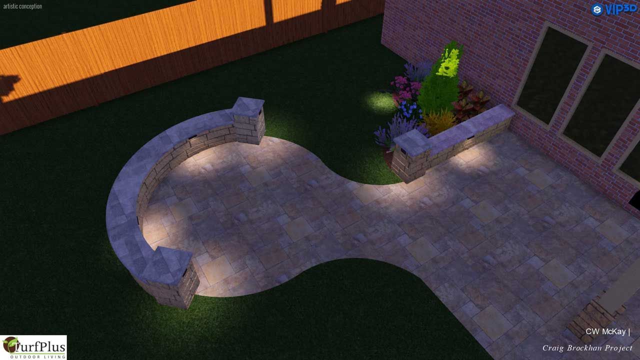 3D render outdoor lighting design
