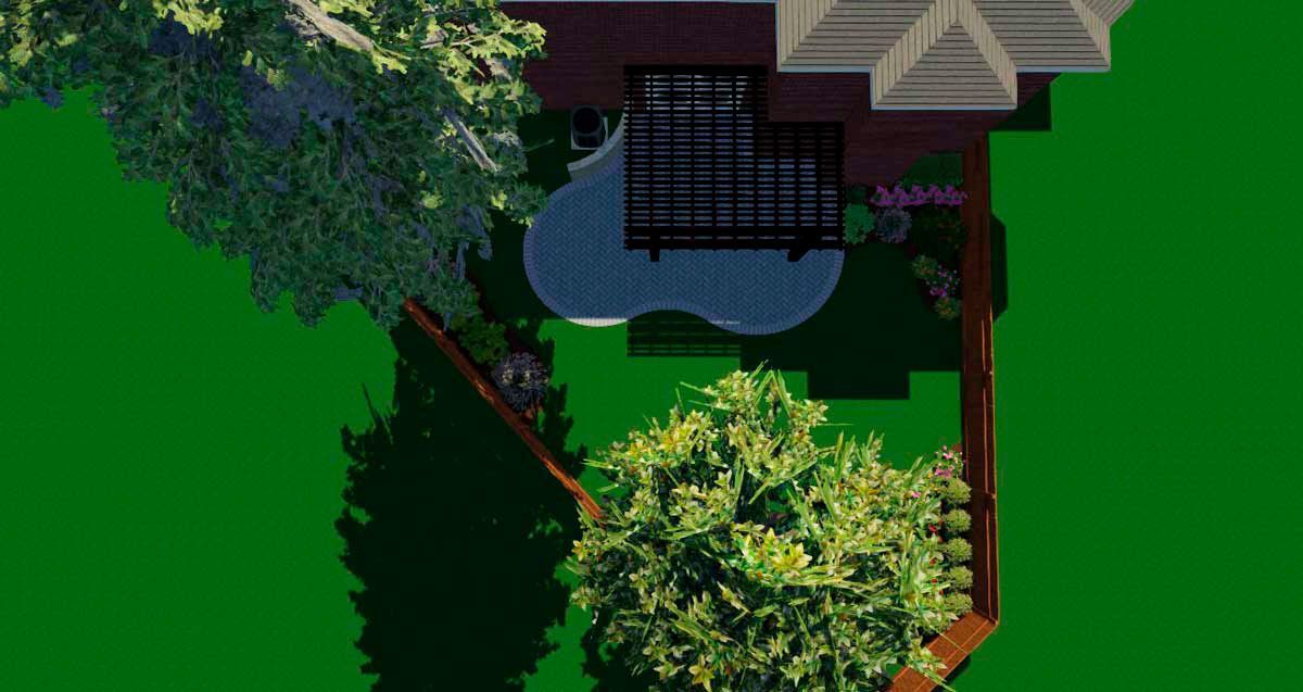 3D render outdoor top view design