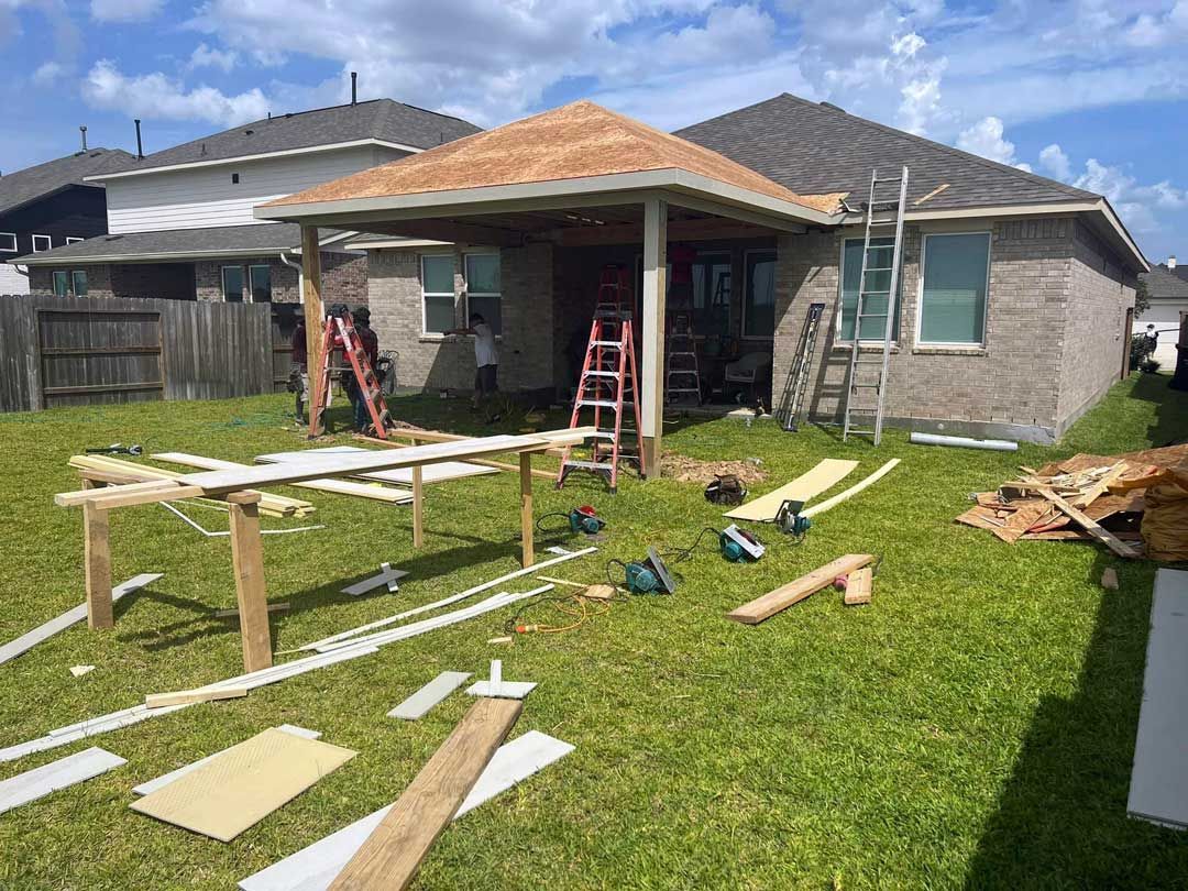 building a covered patio process