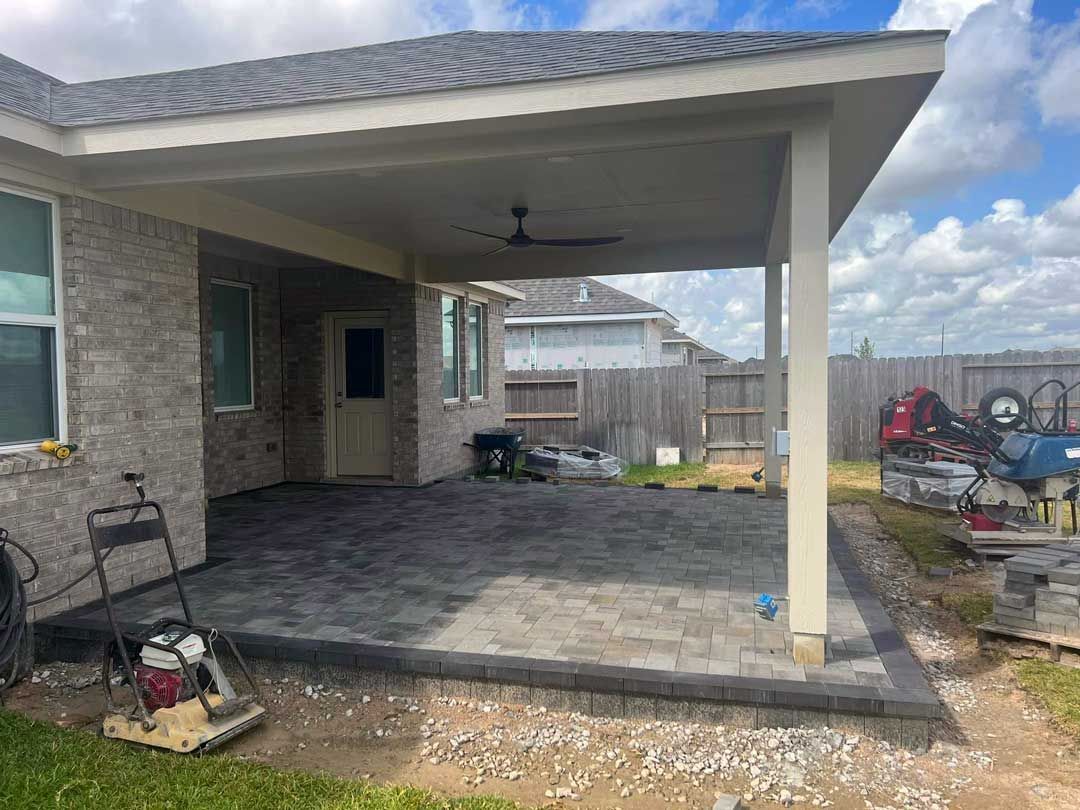 Paver construction with a new covered patio