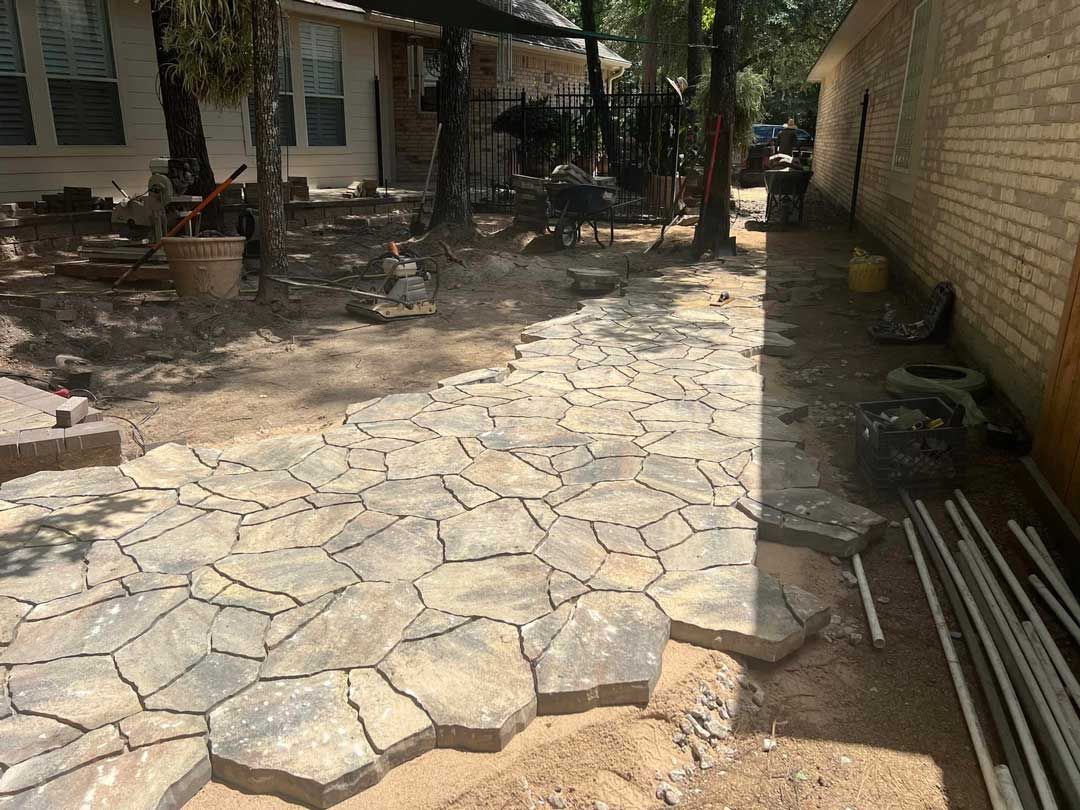 Building a flagstone patio pathway
