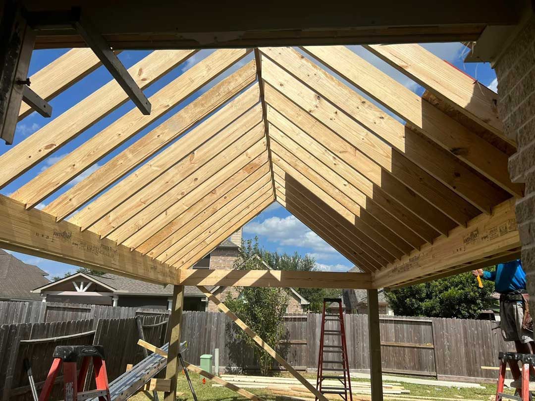 Wooden patio cover construction process