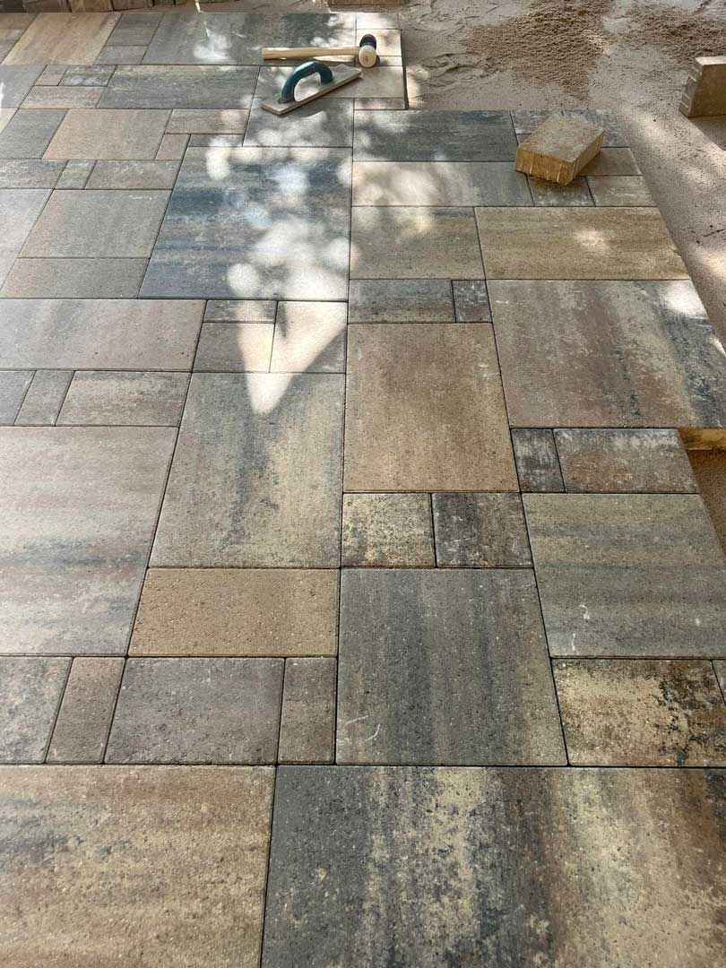Paver patio construction detail