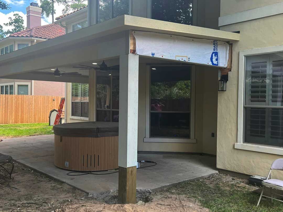 Wooden cover patio construction