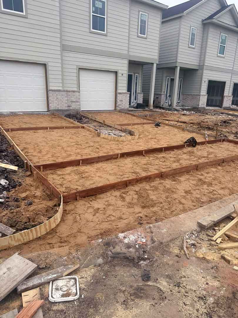 Site preparation for a concrete floor entrance