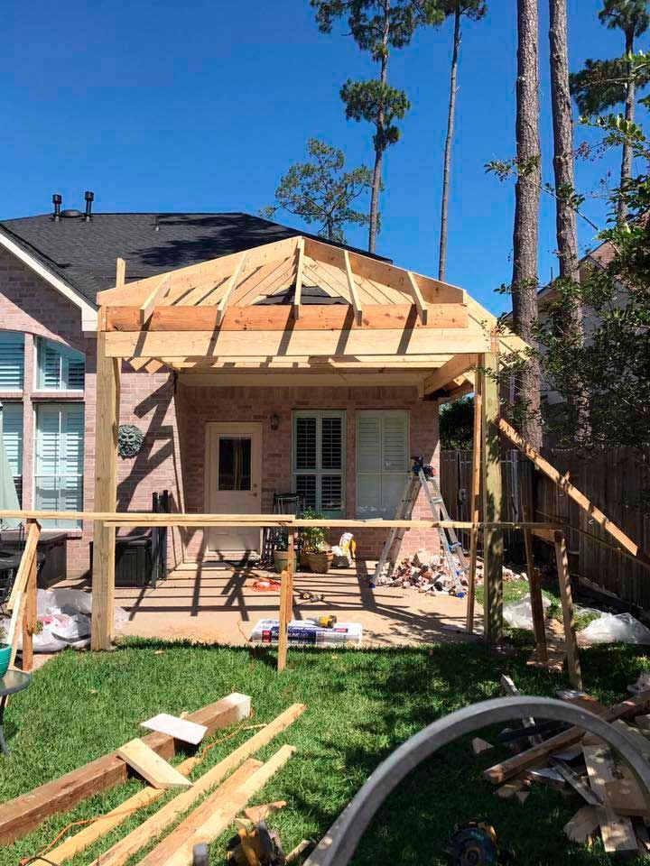 Covered patio built