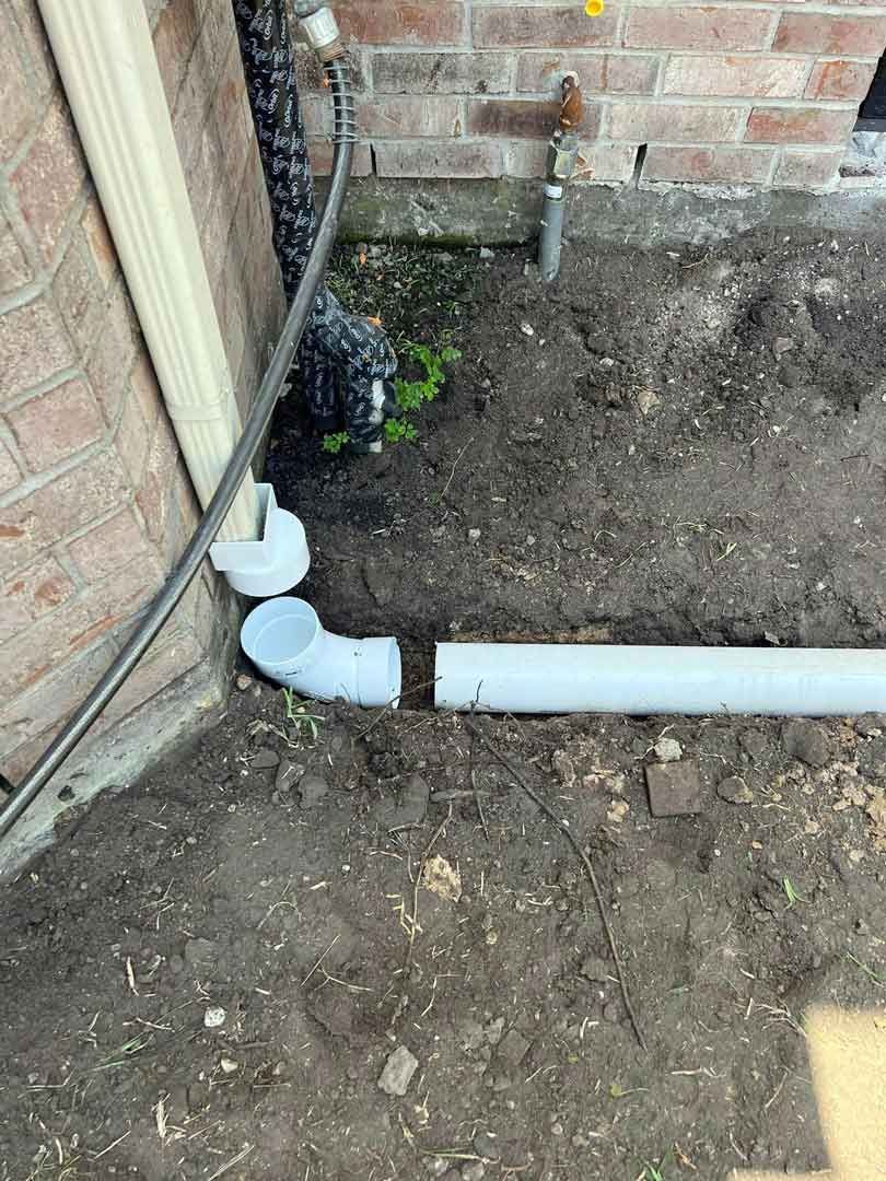 Drainage pipe installation for the backyard