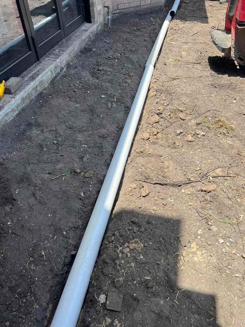 Drainage system installation for backyard
