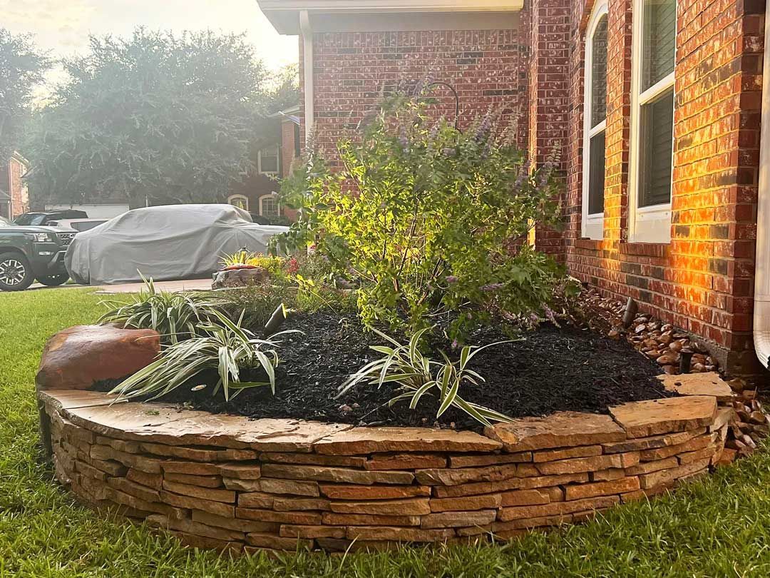 Small stoned circle landscaping